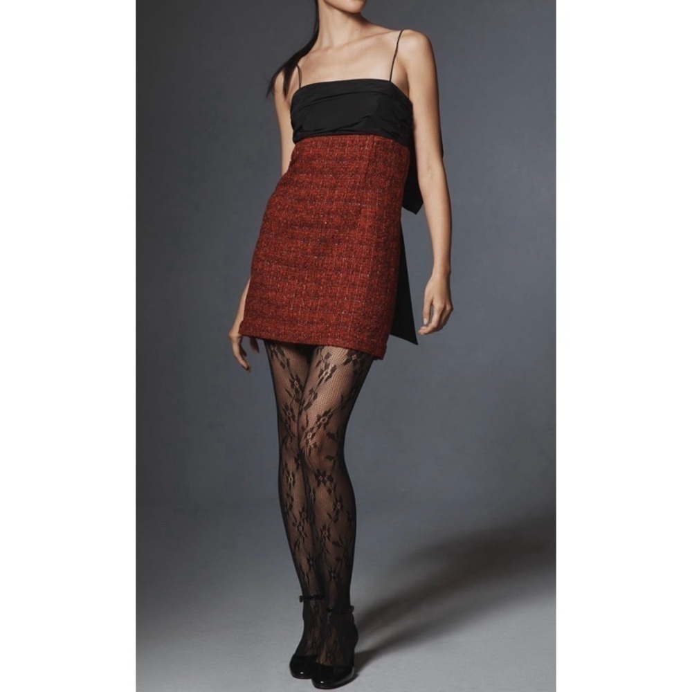 NEW ANTHROPOLOGIE MAEVE Bow Square-Neck Mini Dress - Picture 3 of 3